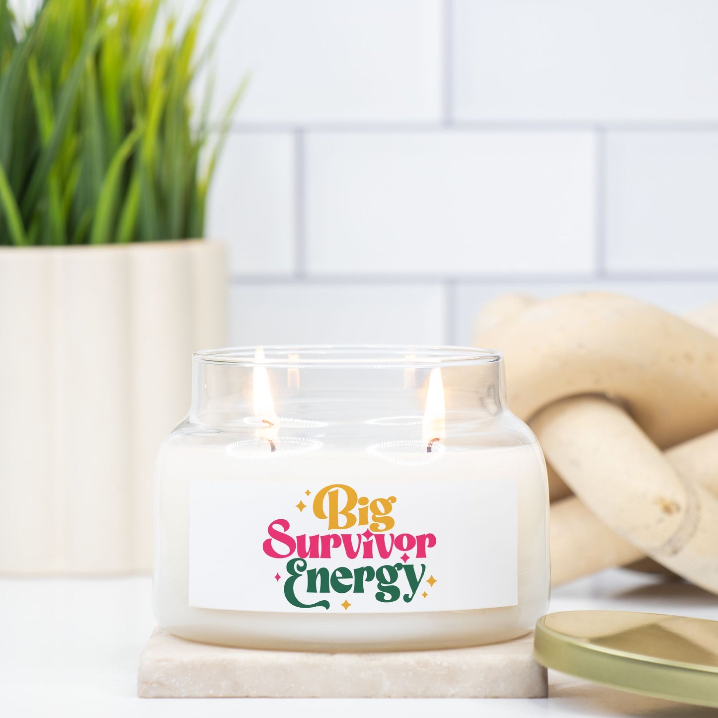 Big Survivor Energy Candle Apothecary Jar (Double Wick)