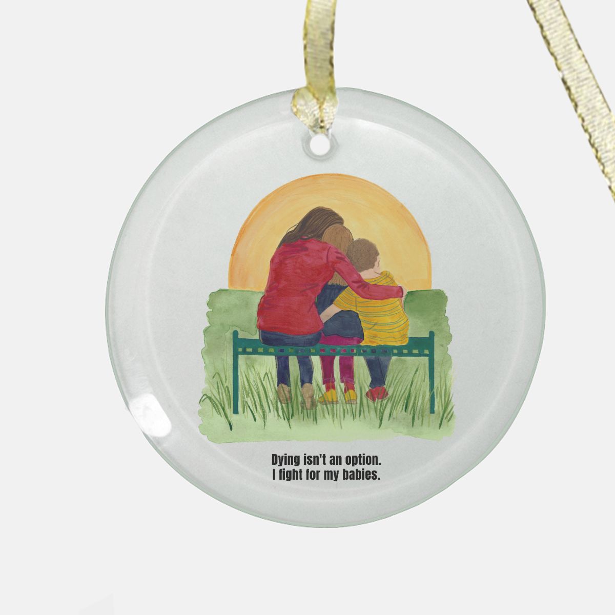 I Fight Ornament - Clear Glass (Round)