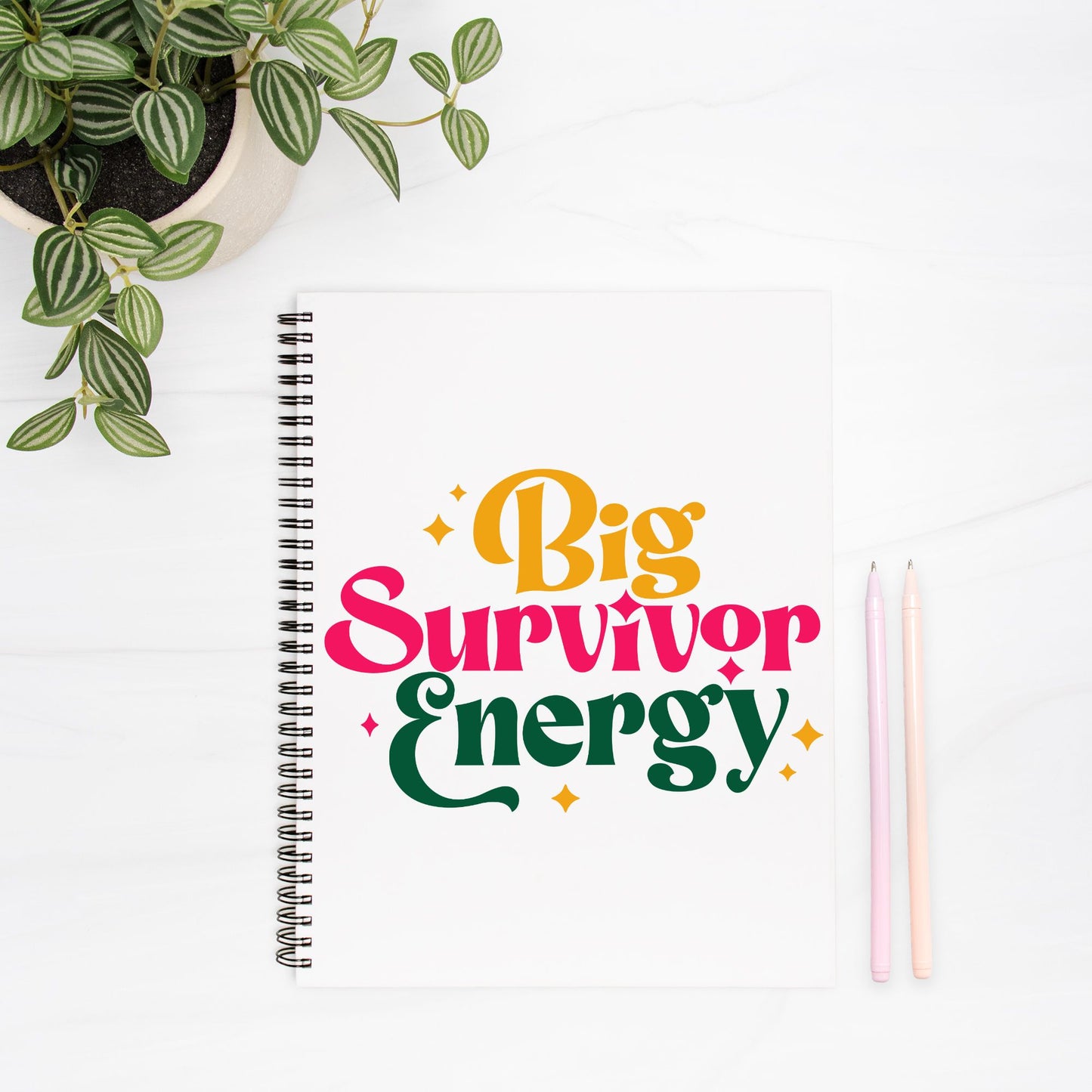 Big Survivor Energy Notebook Hardcover Spiral 8.5 x 11