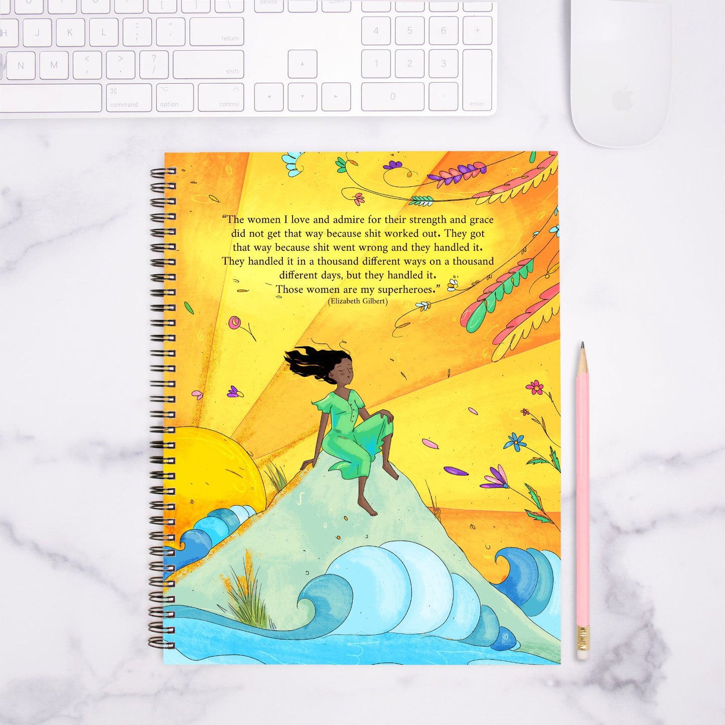 Sarah: Sunset Muse Notebook Hardcover Spiral 8.5 x 11