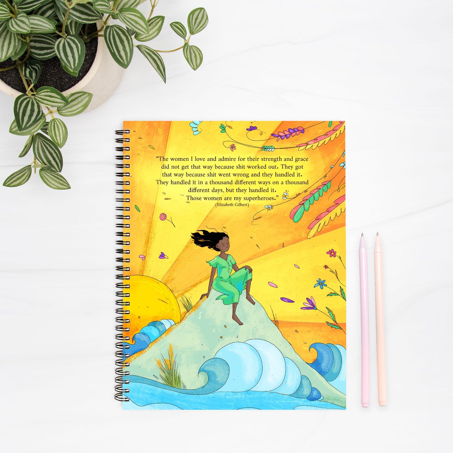 Sarah: Sunset Muse Notebook Hardcover Spiral 8.5 x 11