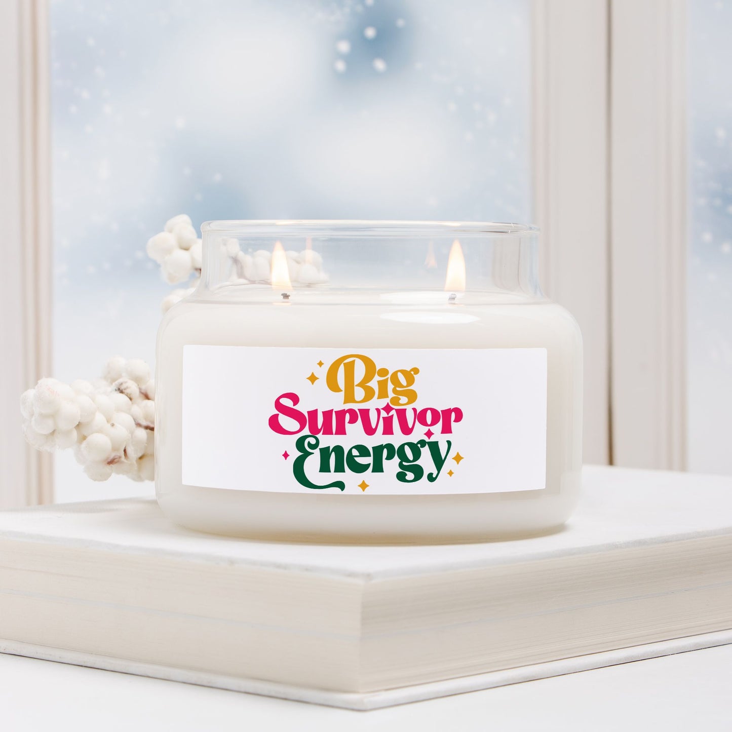 Big Survivor Energy Candle Apothecary Jar (Double Wick)
