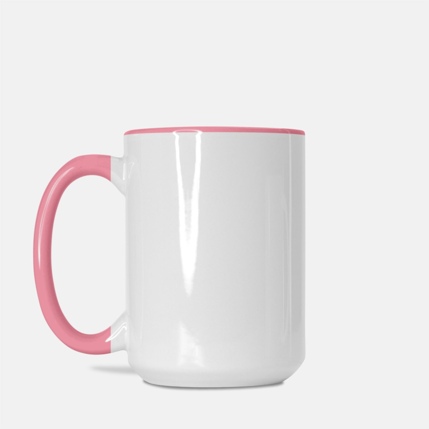 Mug Deluxe 15oz. (Pink + White)