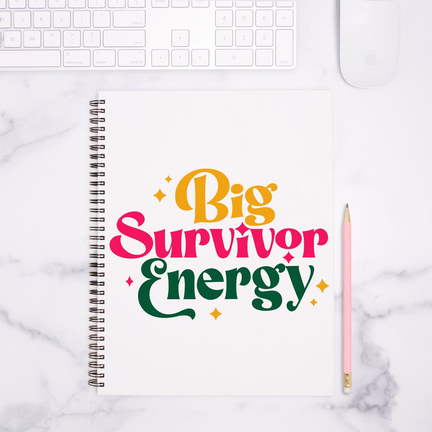 Big Survivor Energy Notebook Hardcover Spiral 8.5 x 11