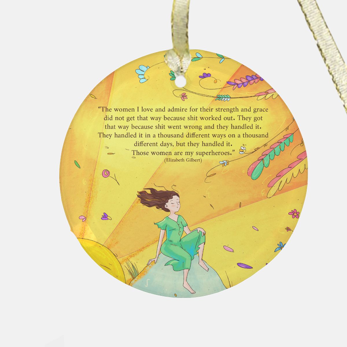 Sarah: Ocean Muse Ornament - Clear Glass (Round)