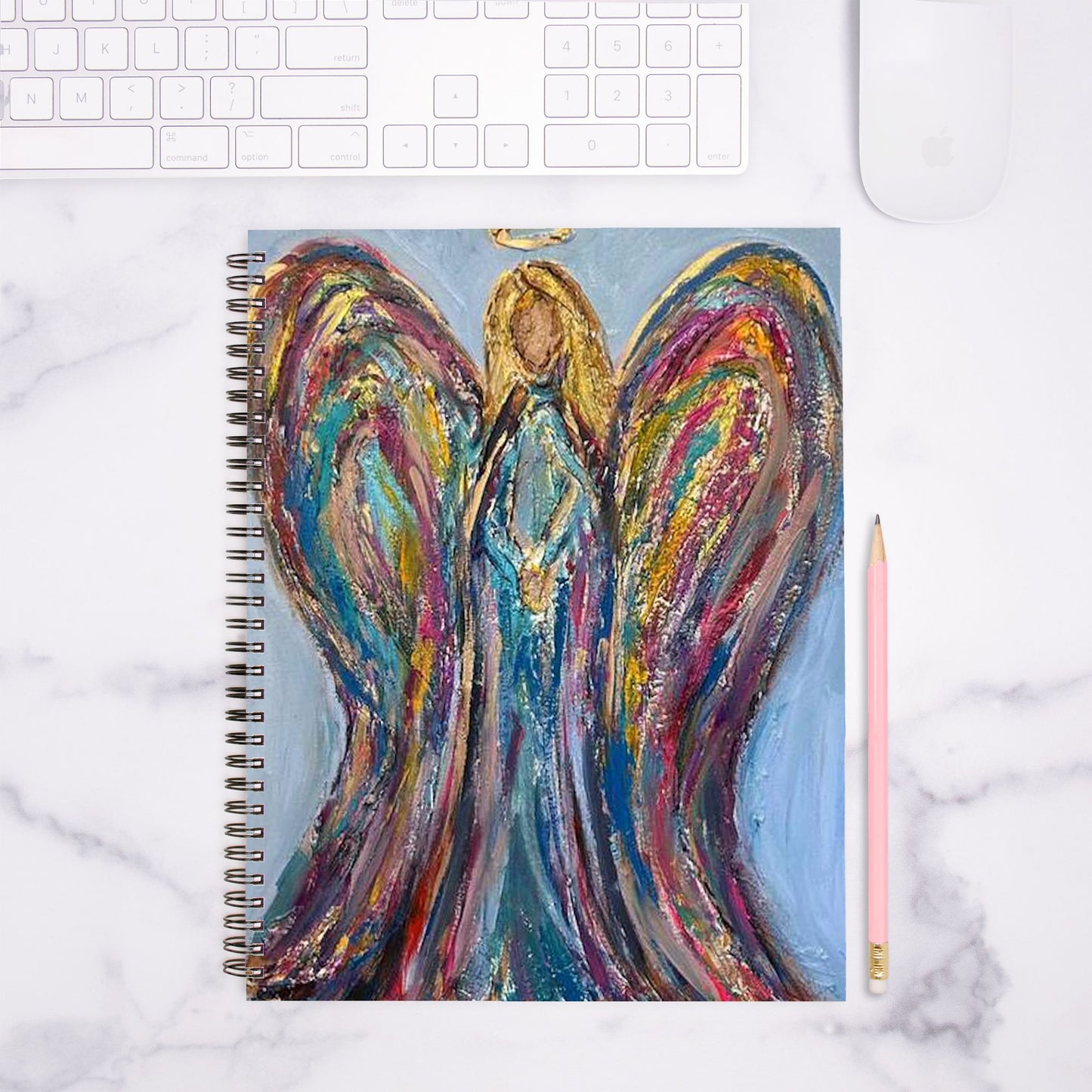 Angel Notebook Hardcover Spiral 8.5 x 11