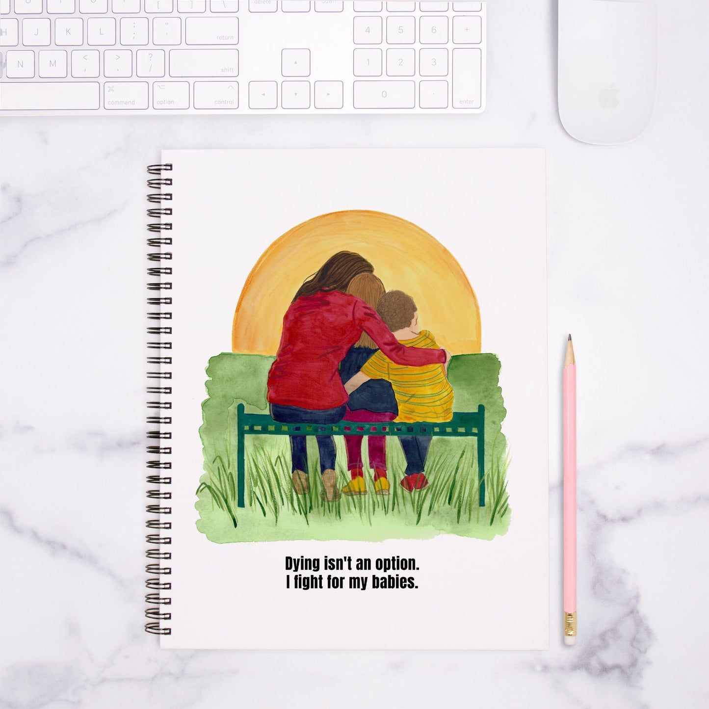 I Fight Notebook Hardcover Spiral 8.5 x 11