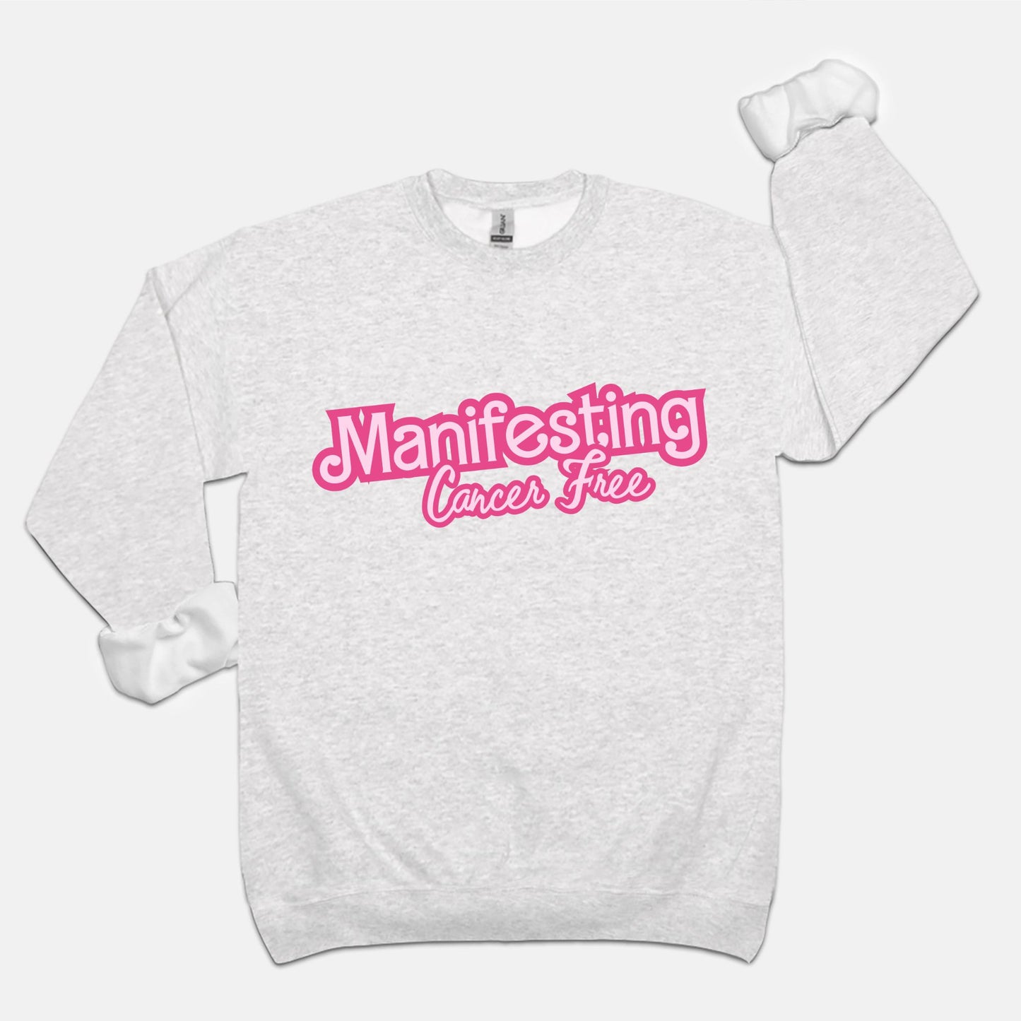 Manifesting Cancer Free: Unisex Crew Neck Sweatshirt Gildan 18000