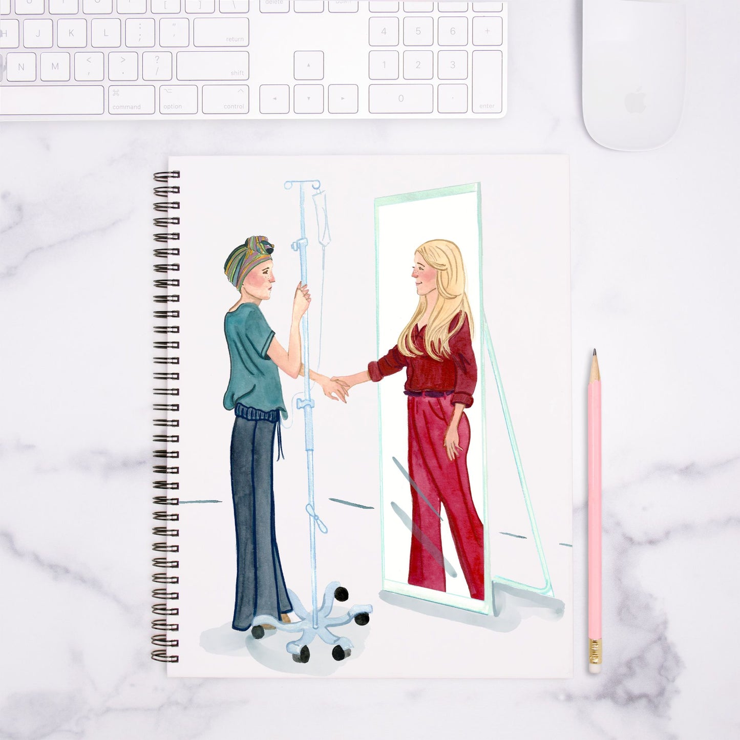 Mirror Notebook Hardcover Spiral 8.5 x 11