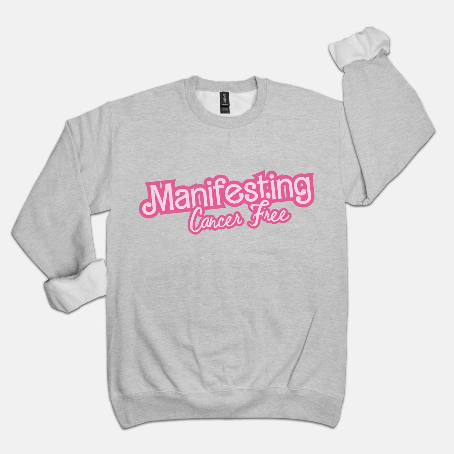 Manifesting Cancer Free: Unisex Crew Neck Sweatshirt Gildan 18000