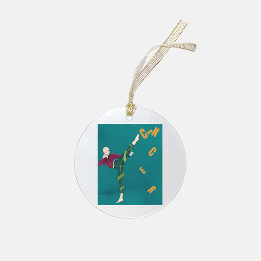 Heidi Teal Ornament - Clear Acrylic (Round)