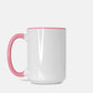 Mug Deluxe 15oz. (Pink + White)