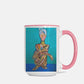 Mug Deluxe 15oz. (Pink + White)