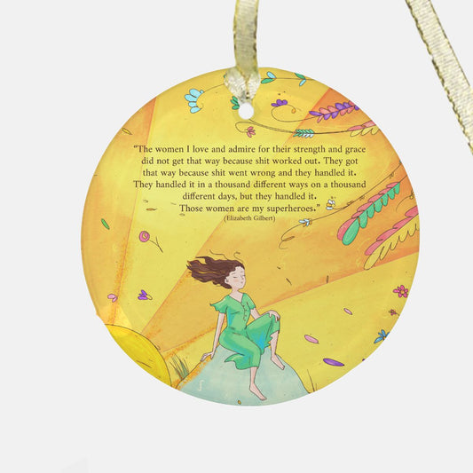 Sarah: Ocean Muse Ornament - Clear Glass (Round)